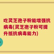 吃灵芝孢子粉能增强抗病毒(灵芝孢子粉可提升抵抗病毒能力)
