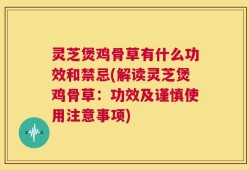 灵芝煲鸡骨草有什么功效和禁忌(解读灵芝煲鸡骨草：功效及谨慎使用注意事项)