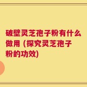 破壁灵芝孢子粉有什么做用 (探究灵芝孢子粉的功效)