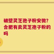 破壁灵芝孢子粉安微？合肥有卖灵芝孢子粉的吗