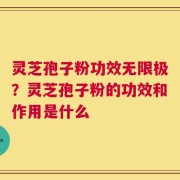 灵芝孢子粉功效无限极？灵芝孢子粉的功效和作用是什么
