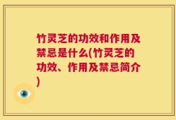 竹灵芝的功效和作用及禁忌是什么(竹灵芝的功效、作用及禁忌简介)