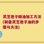 灵芝孢子精油加工方法(制备灵芝孢子油的步骤与方法)