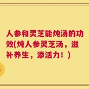 人参和灵芝能炖汤的功效(炖人参灵芝汤，滋补养生，添活力！)