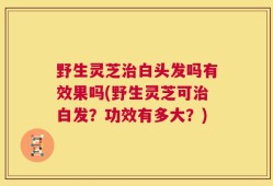 野生灵芝治白头发吗有效果吗(野生灵芝可治白发？功效有多大？)