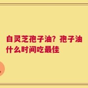 白灵芝孢子油？孢子油什么时间吃最佳