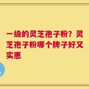 一级的灵芝孢子粉？灵芝孢子粉哪个牌子好又实惠