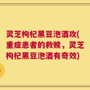 灵芝枸杞黑豆泡酒攻(重症患者的救赎，灵芝枸杞黑豆泡酒有奇效)