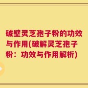 破壁灵芝孢子粉的功效与作用(破解灵芝孢子粉：功效与作用解析)