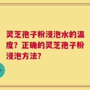 灵芝孢子粉浸泡水的温度？正确的灵芝孢子粉浸泡方法？