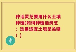 种活灵芝要用什么土壤种植(如何种植活灵芝：选用适宜土壤是关键！)