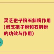 灵芝孢子粉石斛粉作用(灵芝孢子粉和石斛粉的功效与作用)