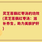 灵芝莲藕红枣汤的功效(灵芝莲藕红枣汤：滋补养生，助力美肤护肝)