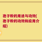 孢子粉的用途与功效(孢子粉的功效和应用介绍)