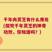 千年肉灵芝有什么用处(探究千年灵芝的神奇功效，你知道吗？)