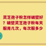 灵芝孢子粉怎样破壁好？破壁灵芝孢子粉每天服用几次，每次服多少