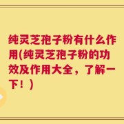 纯灵芝孢子粉有什么作用(纯灵芝孢子粉的功效及作用大全，了解一下！)