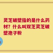 灵芝破壁指的是什么药材？什么叫双芝灵芝破壁孢子粉