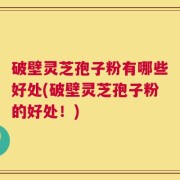 破壁灵芝孢子粉有哪些好处(破壁灵芝孢子粉的好处！)