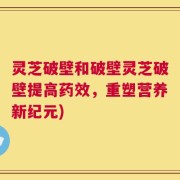 灵芝破壁和破壁灵芝破壁提高药效，重塑营养新纪元)