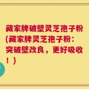 藏家牌破壁灵芝孢子粉(藏家牌灵芝孢子粉：突破壁改良，更好吸收！)