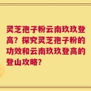 灵芝孢子粉云南玖玖登高？探究灵芝孢子粉的功效和云南玖玖登高的登山攻略？