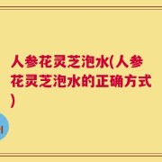 人参花灵芝泡水(人参花灵芝泡水的正确方式)