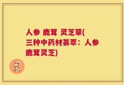 人参 鹿茸 灵芝草(三种中药材荟萃：人参鹿茸灵芝)
