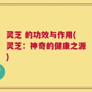 灵芝 的功效与作用(灵芝：神奇的健康之源)