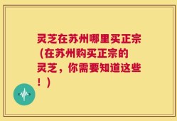 灵芝在苏州哪里买正宗 (在苏州购买正宗的灵芝，你需要知道这些！)