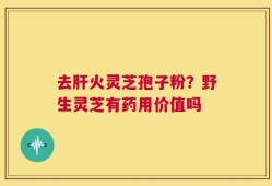 去肝火灵芝孢子粉？野生灵芝有药用价值吗