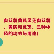 肉苁蓉黄芪灵芝肉苁蓉、黄芪和灵芝：三种中药的功效与用途)