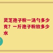 灵芝孢子粉一汤勺多少克？一斤孢子粉放多少水
