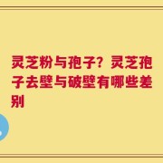 灵芝粉与孢子？灵芝孢子去壁与破壁有哪些差别