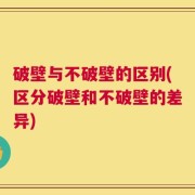 破壁与不破壁的区别(区分破壁和不破壁的差异)