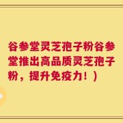 谷参堂灵芝孢子粉谷参堂推出高品质灵芝孢子粉，提升免疫力！)