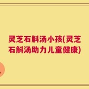 灵芝石斛汤小孩(灵芝石斛汤助力儿童健康)