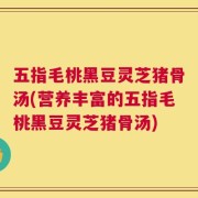 五指毛桃黑豆灵芝猪骨汤(营养丰富的五指毛桃黑豆灵芝猪骨汤)