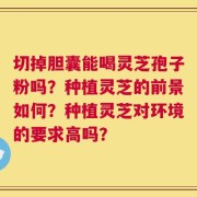 切掉胆囊能喝灵芝孢子粉吗？种植灵芝的前景如何？种植灵芝对环境的要求高吗？