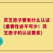 灵芝孢子要有什么认证(重要性必不可少！灵芝孢子的认证要素)