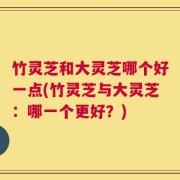 竹灵芝和大灵芝哪个好一点(竹灵芝与大灵芝：哪一个更好？)
