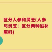 区分人参和灵芝(人参与灵芝：区分两种滋补原料)
