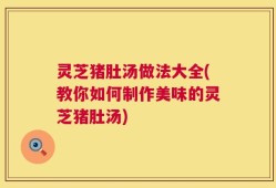 灵芝猪肚汤做法大全(教你如何制作美味的灵芝猪肚汤)
