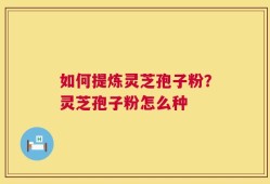 如何提炼灵芝孢子粉？灵芝孢子粉怎么种