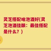灵芝搭配啥泡酒好(灵芝泡酒佳酿：最佳搭配是什么？)
