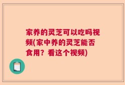 家养的灵芝可以吃吗视频(家中养的灵芝能否食用？看这个视频)