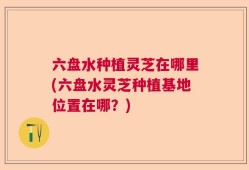六盘水种植灵芝在哪里(六盘水灵芝种植基地位置在哪？)