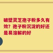 破壁灵芝孢子粉多久有效？孢子粉沉淀的好还是易溶解的好