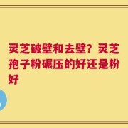 灵芝破壁和去壁？灵芝孢子粉碾压的好还是粉好