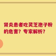 肾炎患者吃灵芝孢子粉的危害？专家解析？